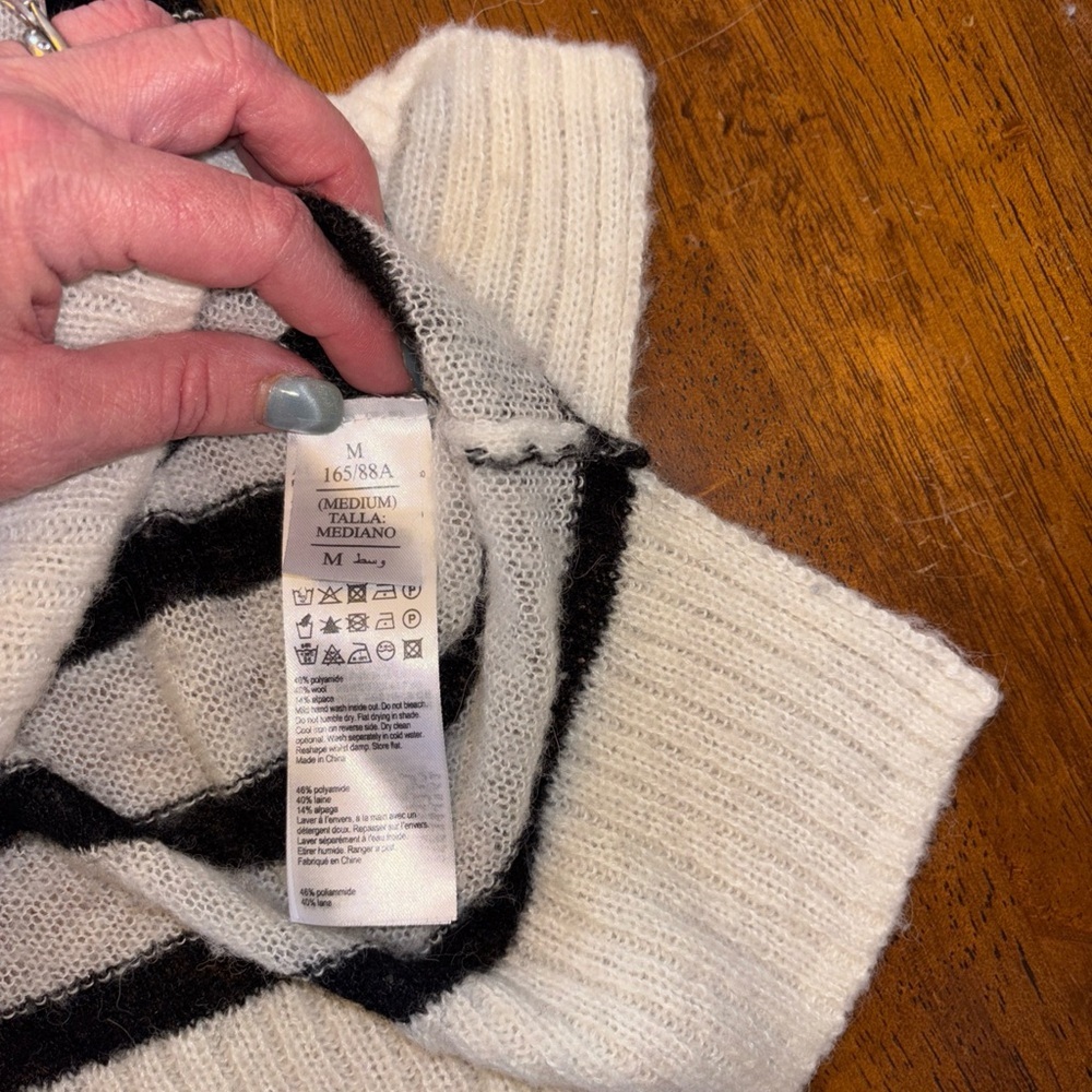Allsaints striped Black and White Women's Sweater - Picture 5 of 7